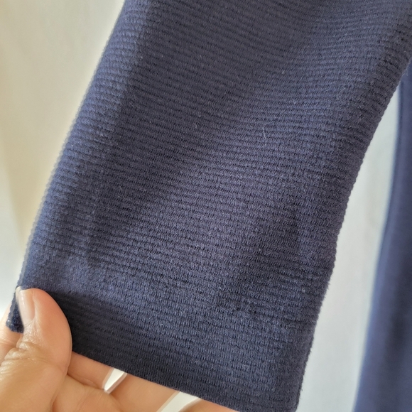 Lilly Pulitzer Charlene Shift Dress S Navy Blue Textured 3/4 Sleeve Minimalist - Picture 7 of 12